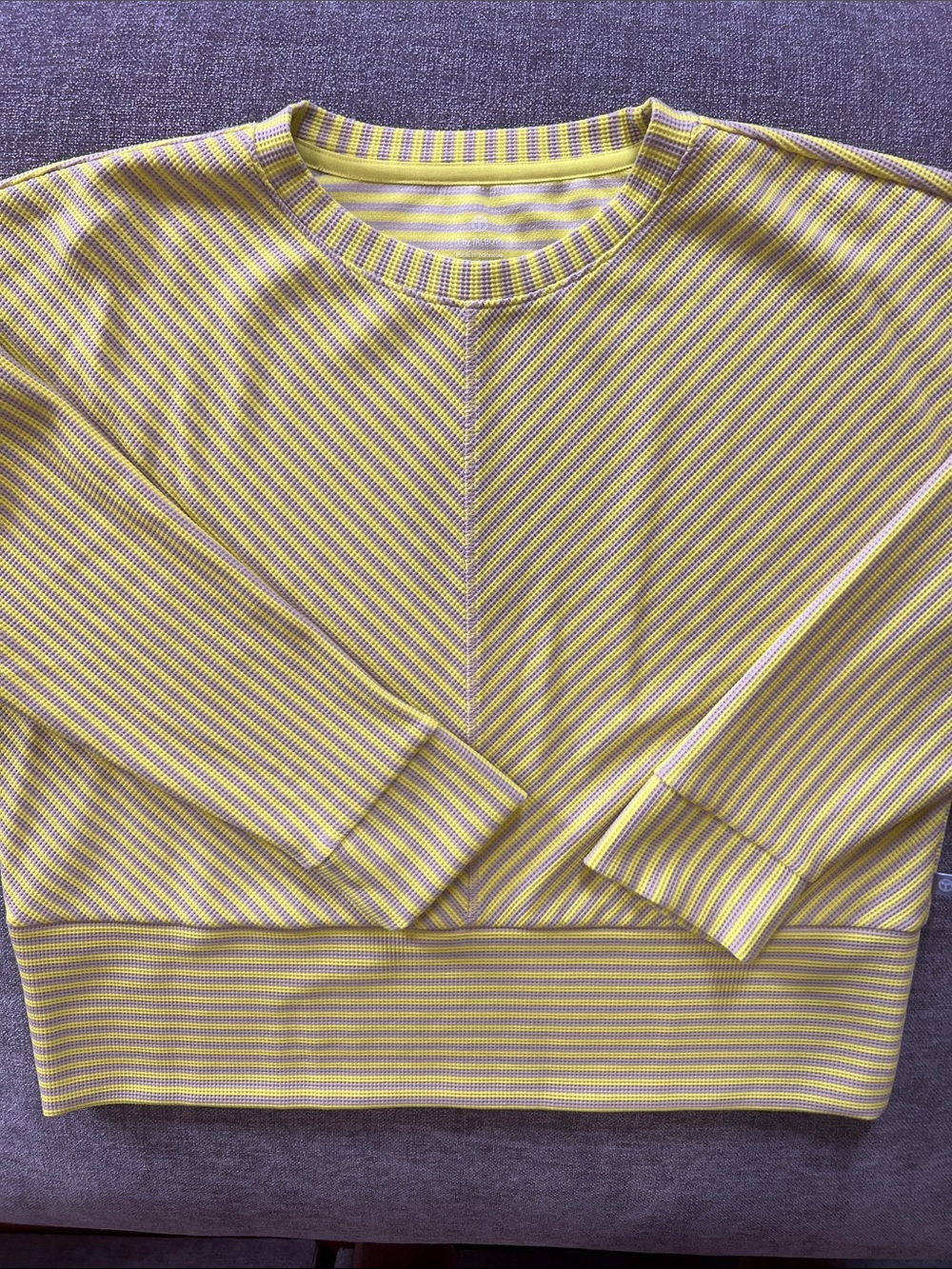 Women’s T by Talbots Yellow Striped Crewneck Sweater